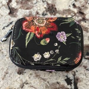 Floral Black PILL BOX